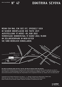 Flyer for Akku Kunstkiste N° 47, personal exhibition by Dimitrina Sevova, 2022