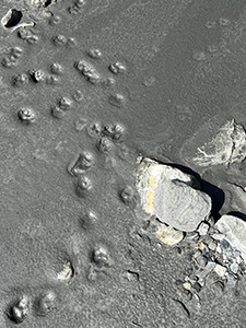 Dimitrina Sevova, Open Studio at Lilly Keller’s studio in Thusis. Sediment in the riverbed of the Nolla